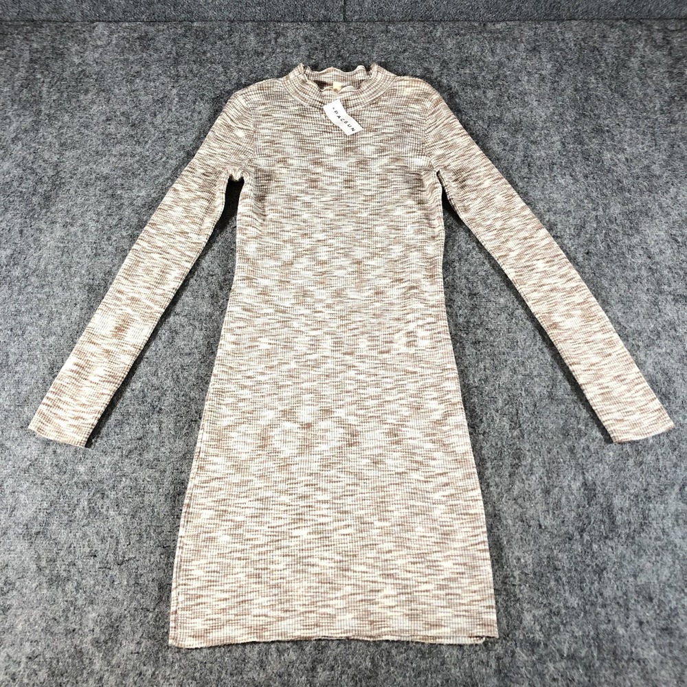 LA‎ Hearts Women's Large Tan Ribbed Knit Long Sleeve Mini Dress by PacSun